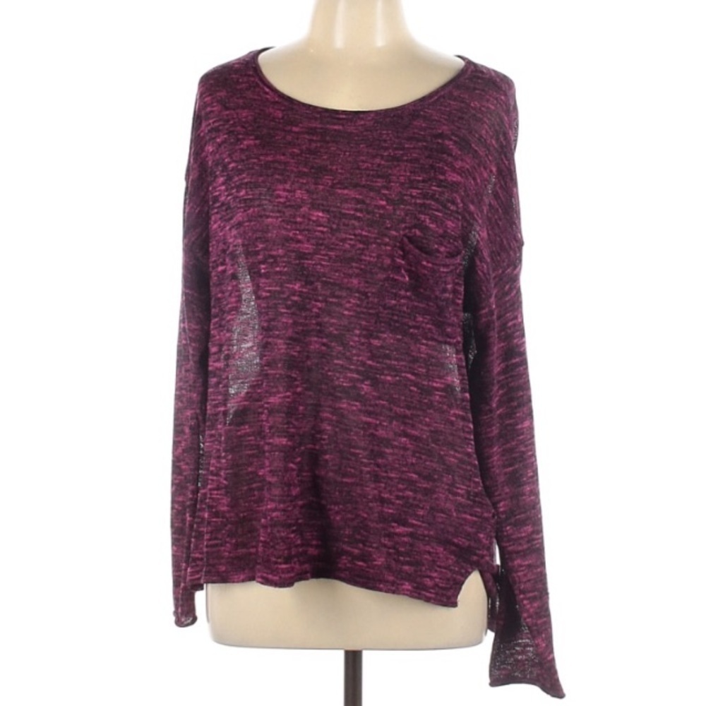 Divided H&M pink black marled long sleeve pullover sweater large